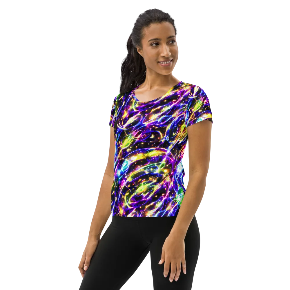 Prismatic Storm on Women's Athletic T-Shirt — Left