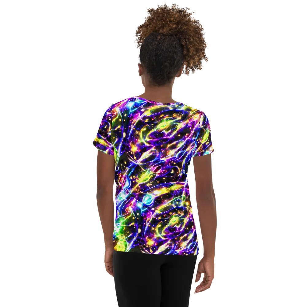 Prismatic Storm on Women's Athletic T-Shirt — Back