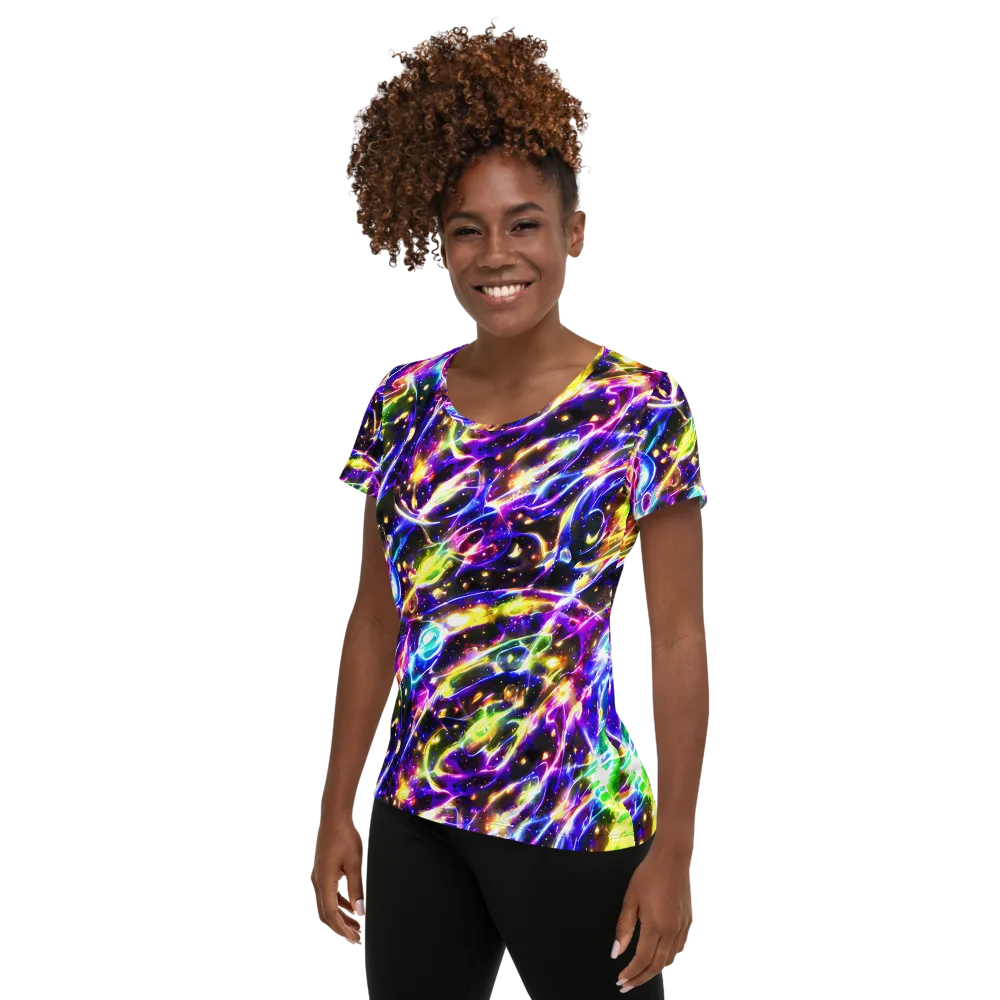 Prismatic Storm on Women's Athletic T-Shirt — Left