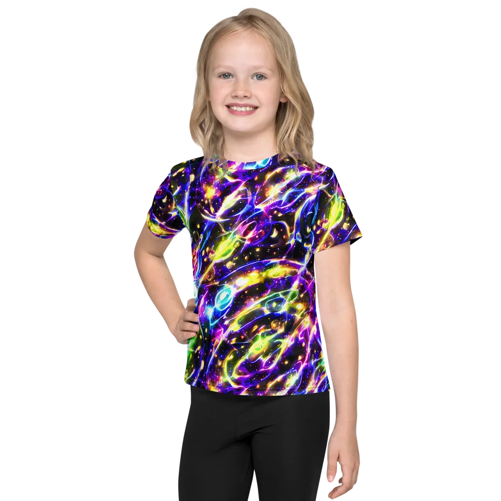 Prismatic Storm on Kids Crew Neck T-Shirt — Front