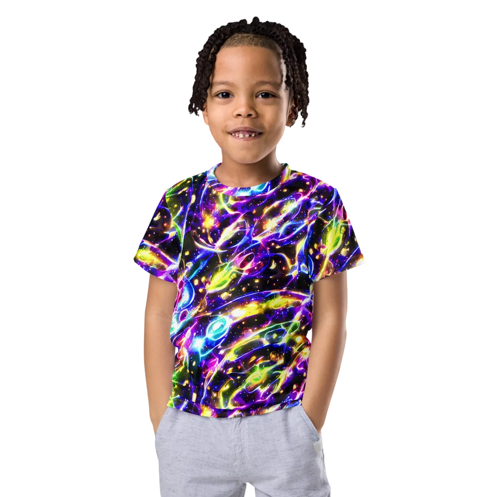 Prismatic Storm on Kids Crew Neck T-Shirt — Front