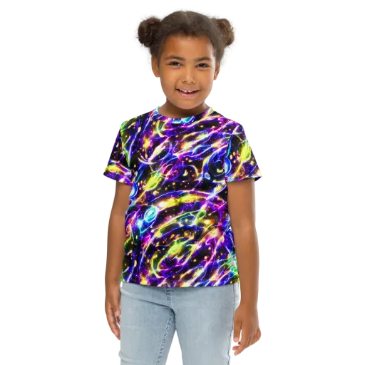 Prismatic Storm on a Kids Crew Neck T-Shirt