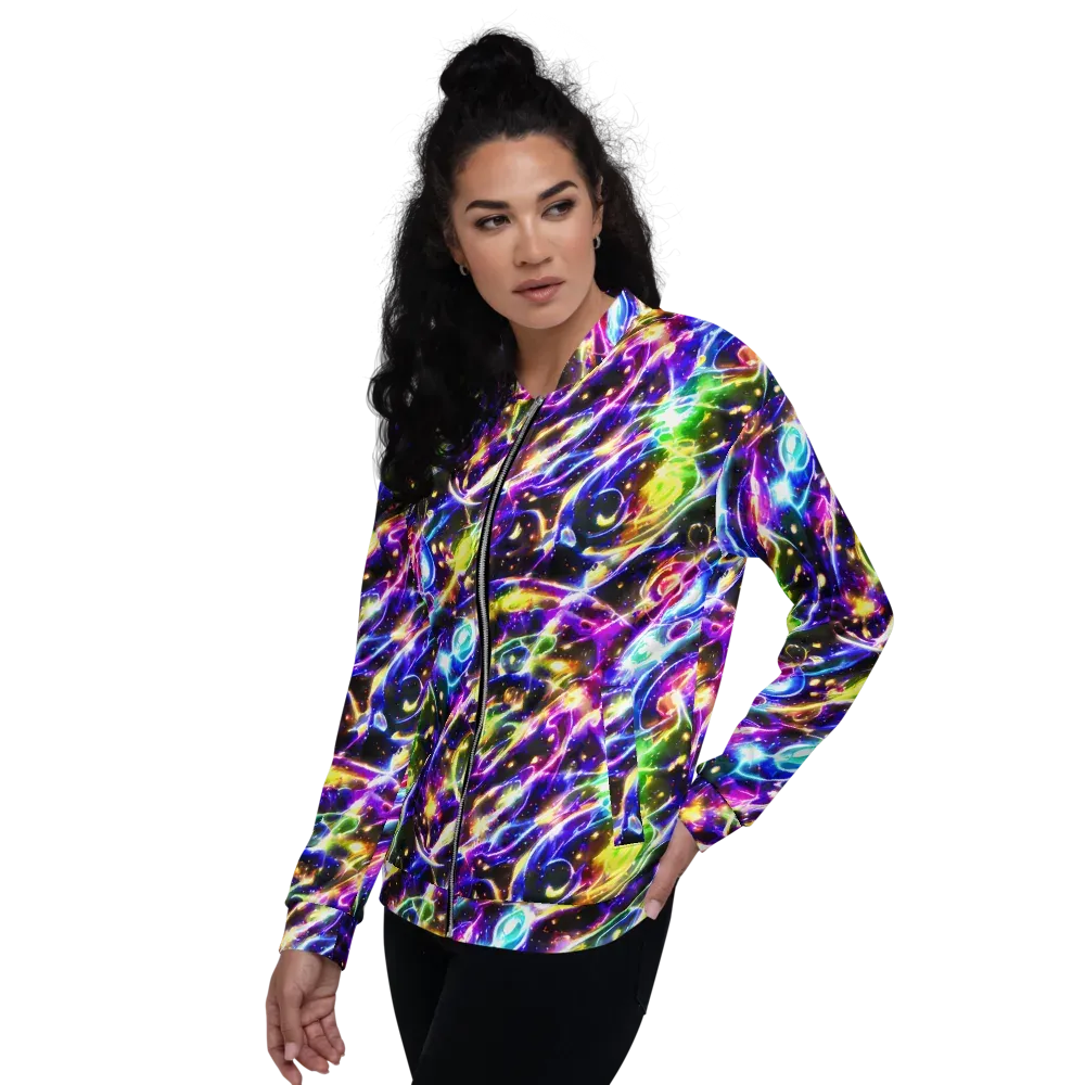 Prismatic Storm on Bomber Jacket — Left