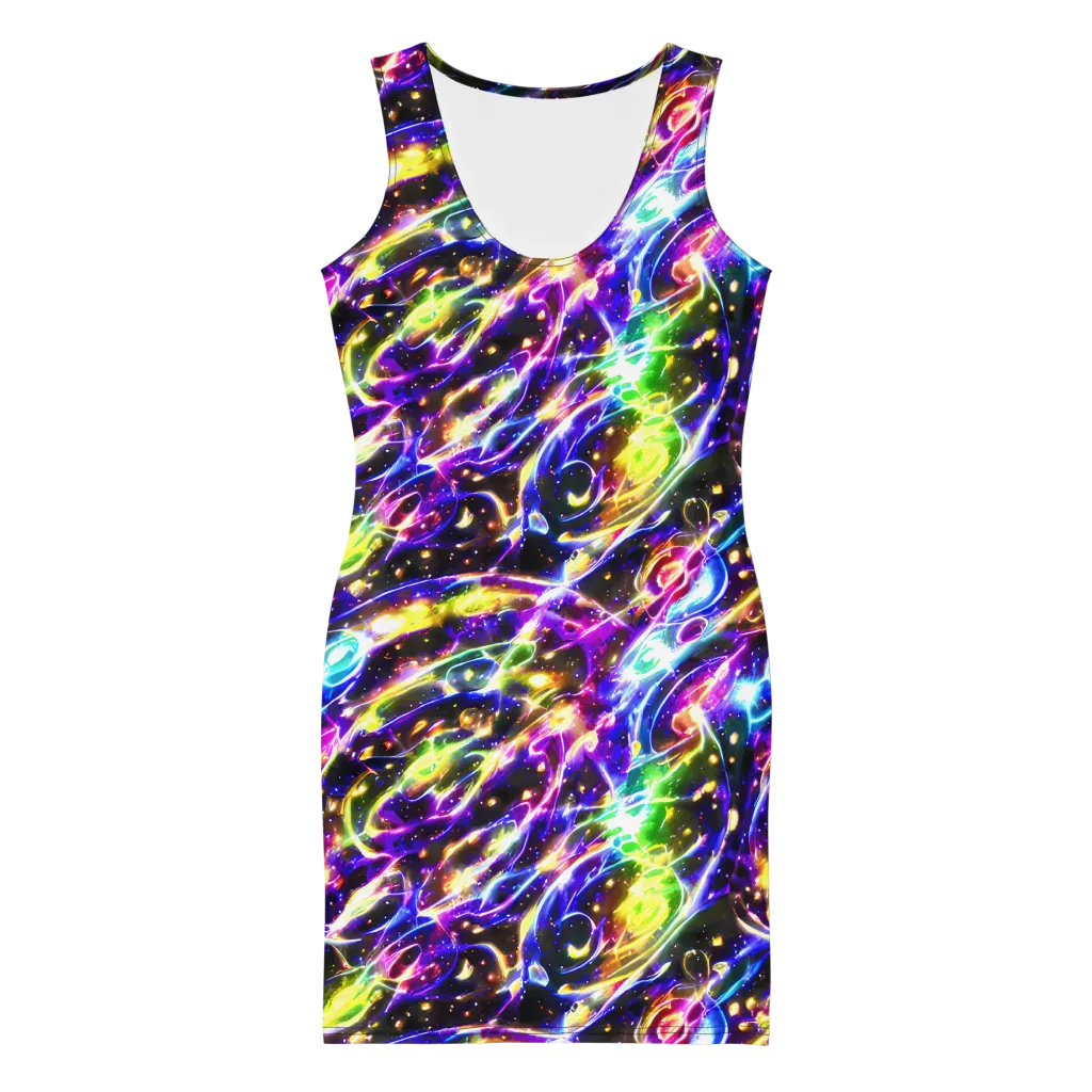 Prismatic Storm on Bodycon Dress — Front