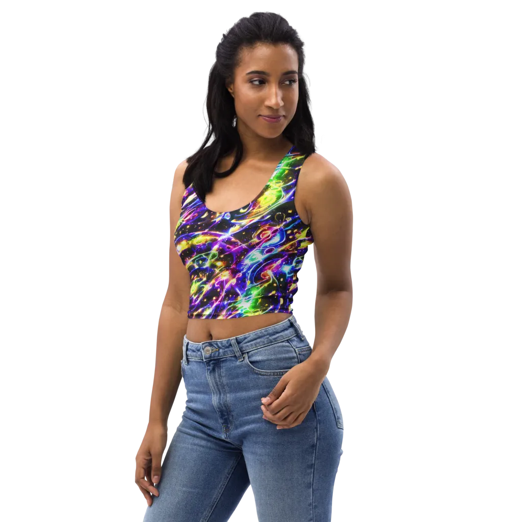Prismatic Storm on Crop Top — Left Front