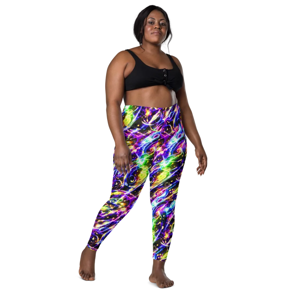 Prismatic Storm on Leggings with Pockets — Front
