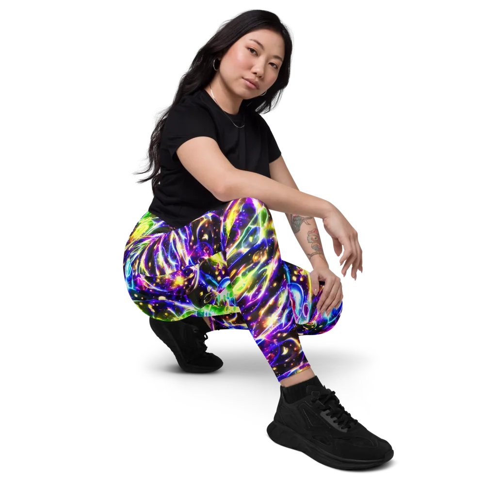 Prismatic Storm on Leggings with Pockets — Right Front