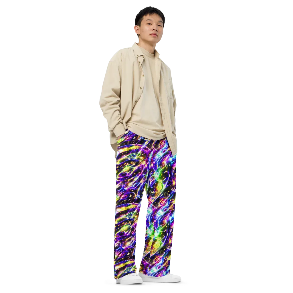 Prismatic Storm on Wide-Leg Pants — Right Front