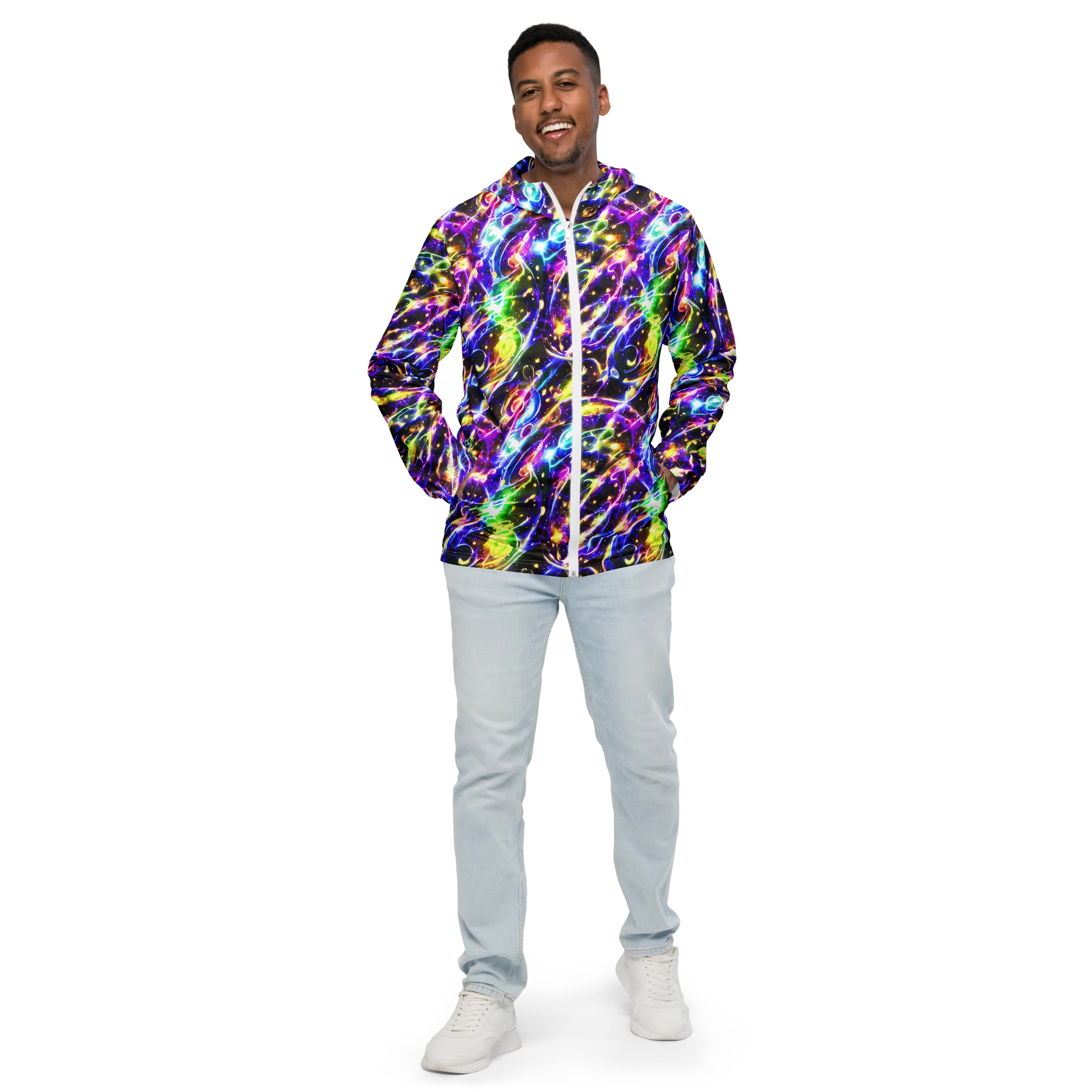 Prismatic Storm on Men's Windbreaker — Front