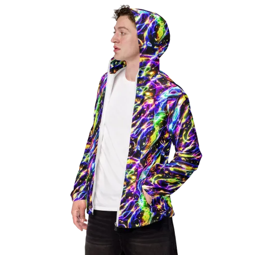 Prismatic Storm on a Men's Windbreaker