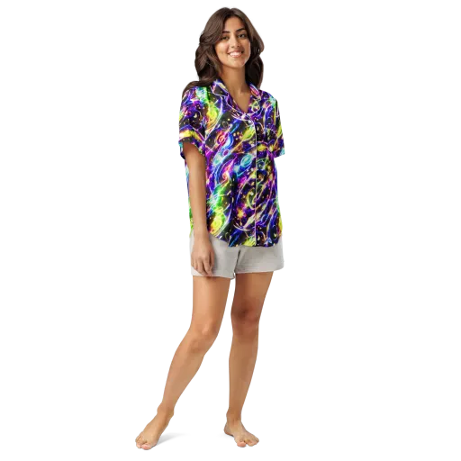 Prismatic Storm on a Women's Short Sleeve Pajama Top