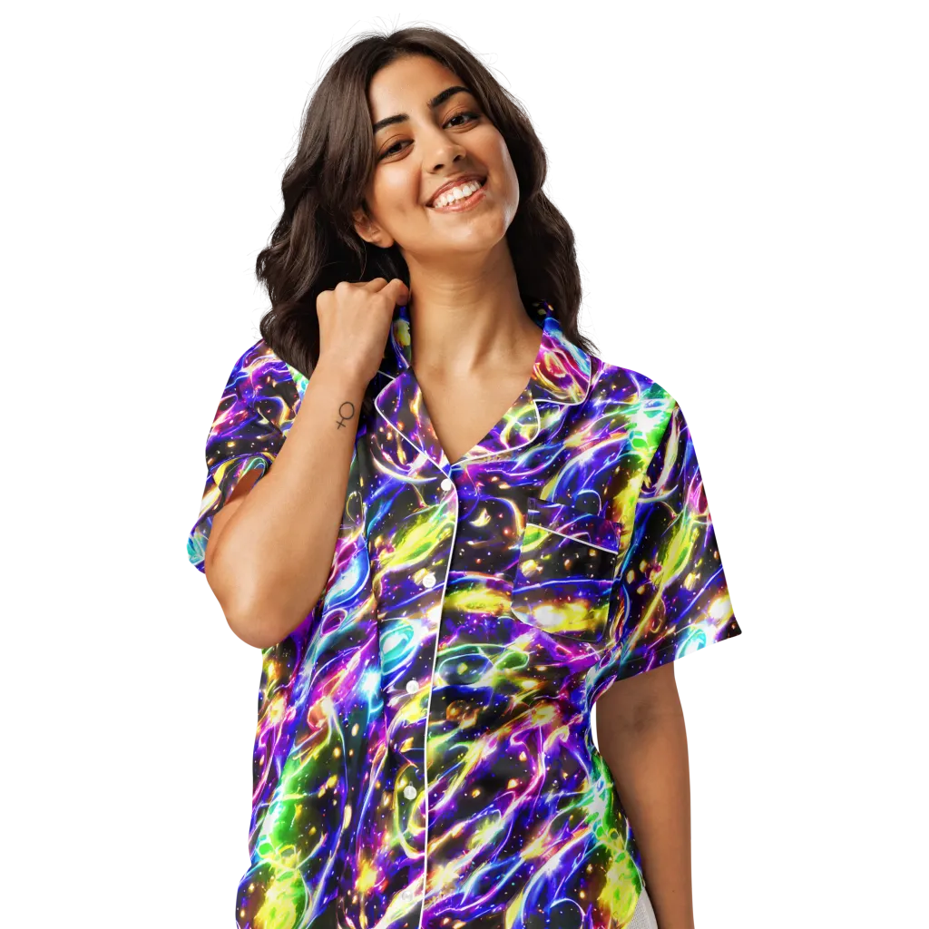 Prismatic Storm on Women's Short Sleeve Pajama Top — Front