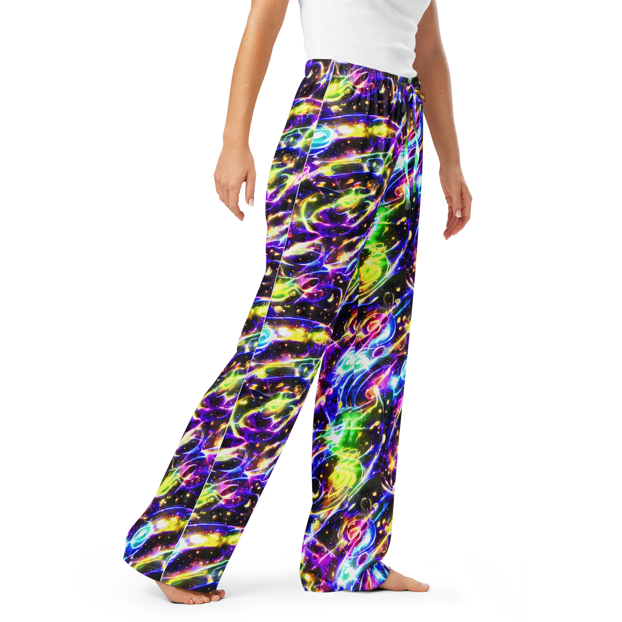 Prismatic Storm on Women's Pajama Pants — Right Front