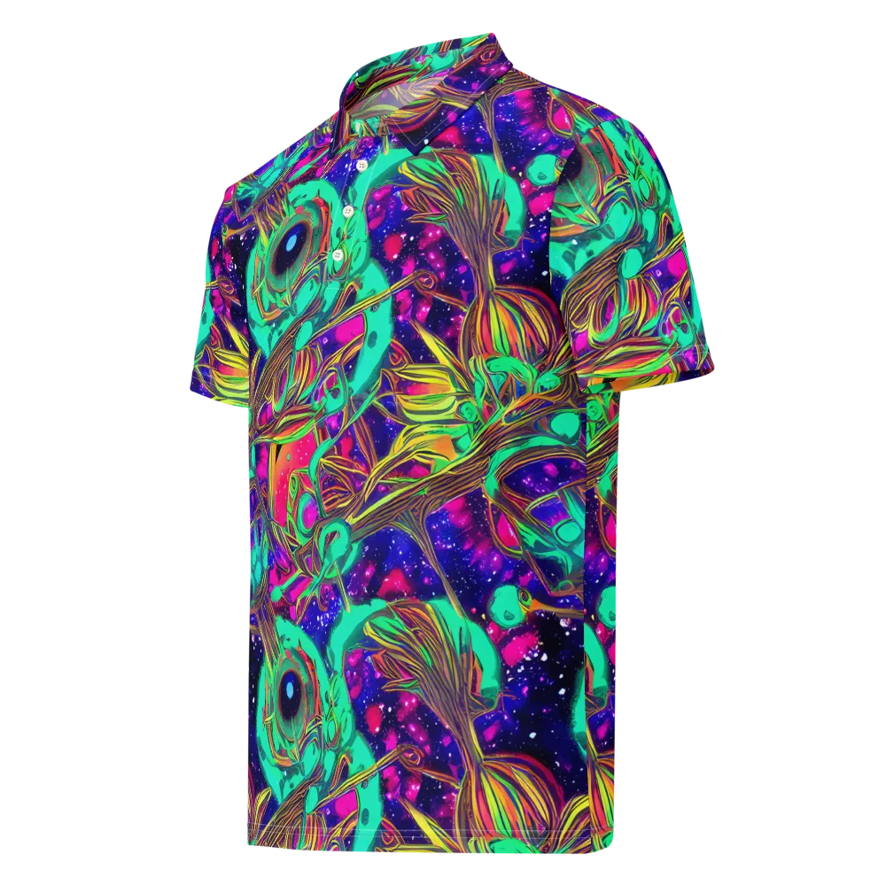 Neon Nebula Reef on Men's Slim Fit Polo Shirt — Left Front