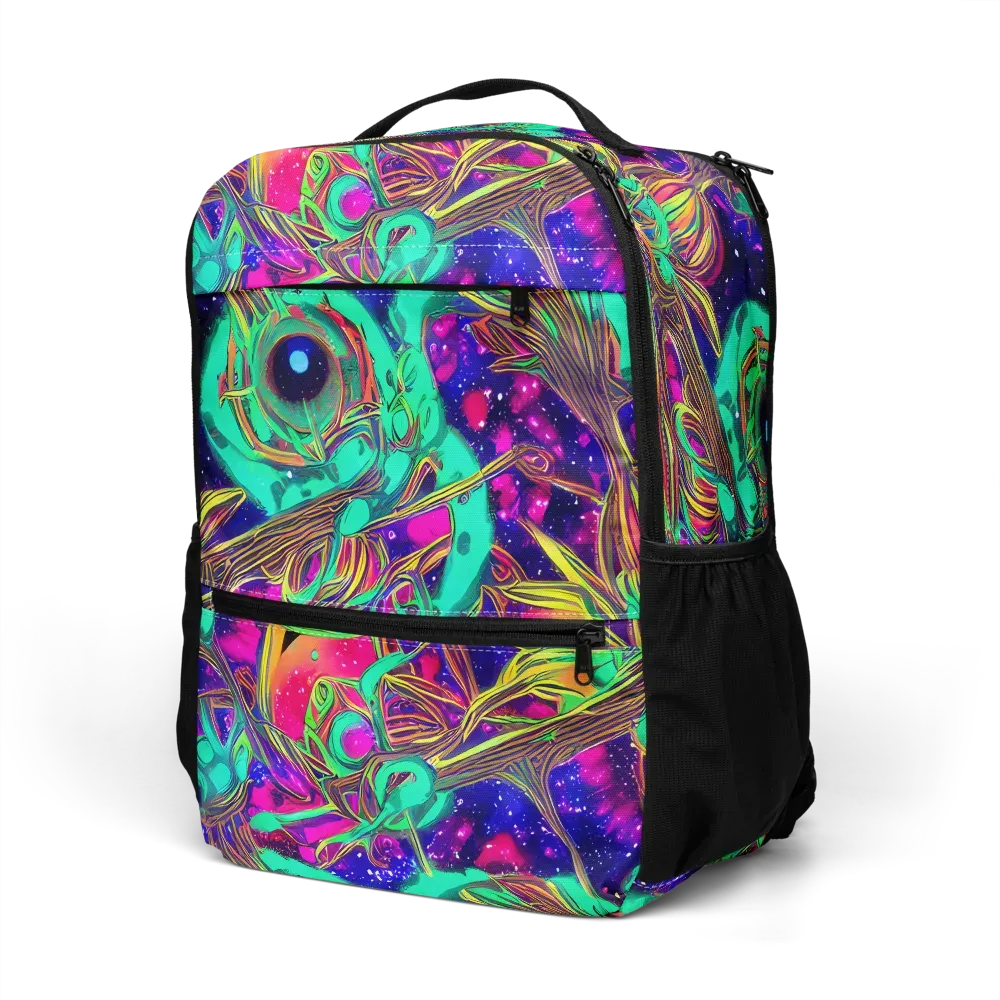 Neon Nebula Reef on Utility Backpack — Left Front