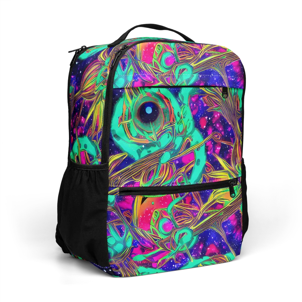 Neon Nebula Reef on Utility Backpack — Right Front