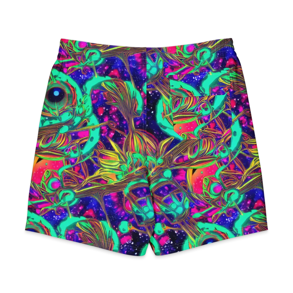 Neon Nebula Reef on Men's Board Shorts — Back