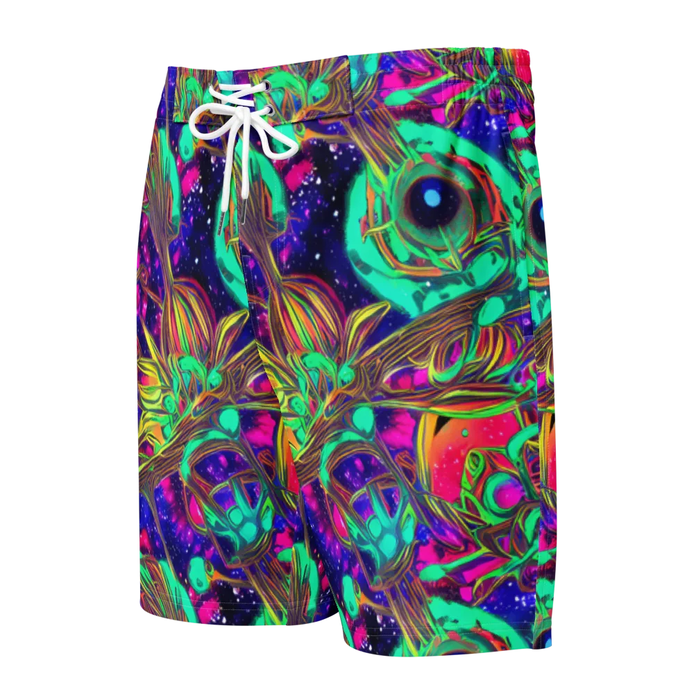 Neon Nebula Reef on Men's Board Shorts — Front