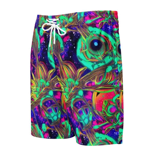 Neon Nebula Reef on a Men's Board Shorts
