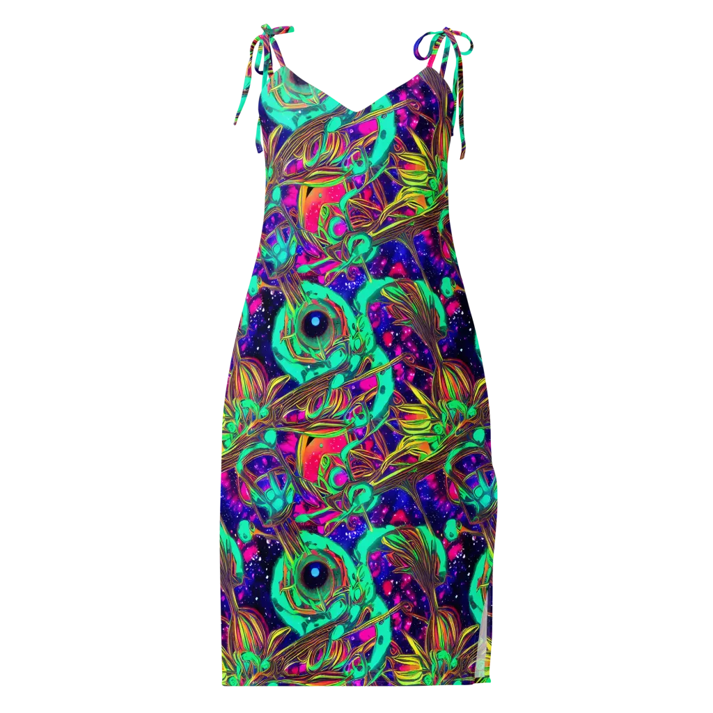 Neon Nebula Reef on Slip Dress — Front