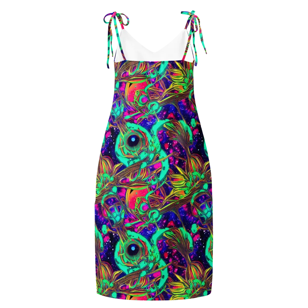 Neon Nebula Reef on Slip Dress — Back