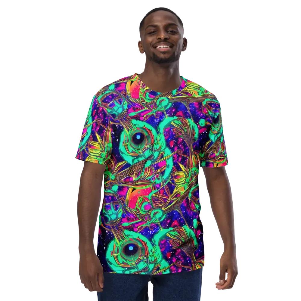 Neon Nebula Reef on Men's Crew Neck T-Shirt — Front