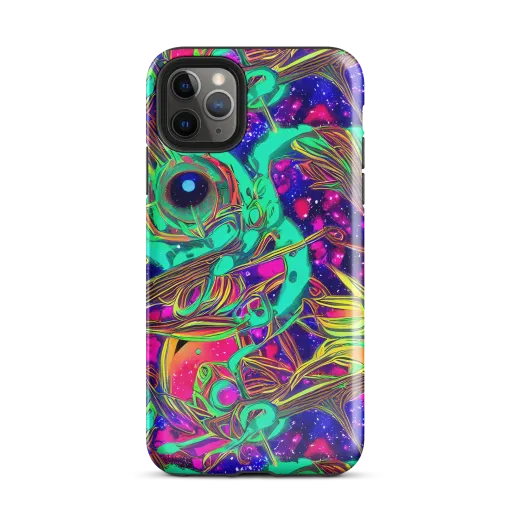 Neon Nebula Reef on a Tough Case for iPhone®