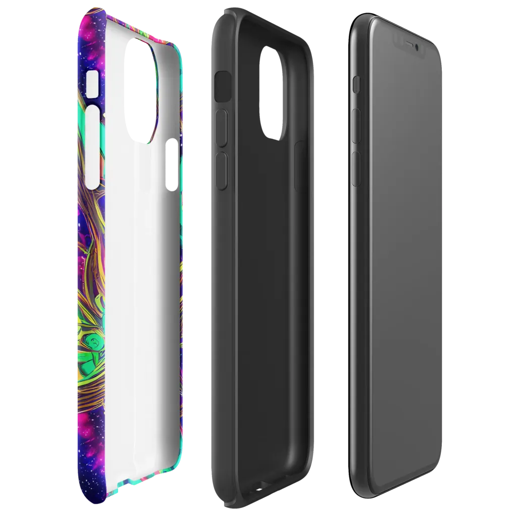 Neon Nebula Reef on Tough Case for iPhone® — Right