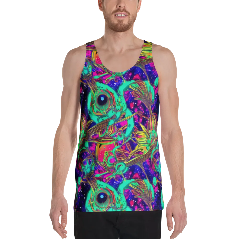 Neon Nebula Reef on Men's Tank Top — Front