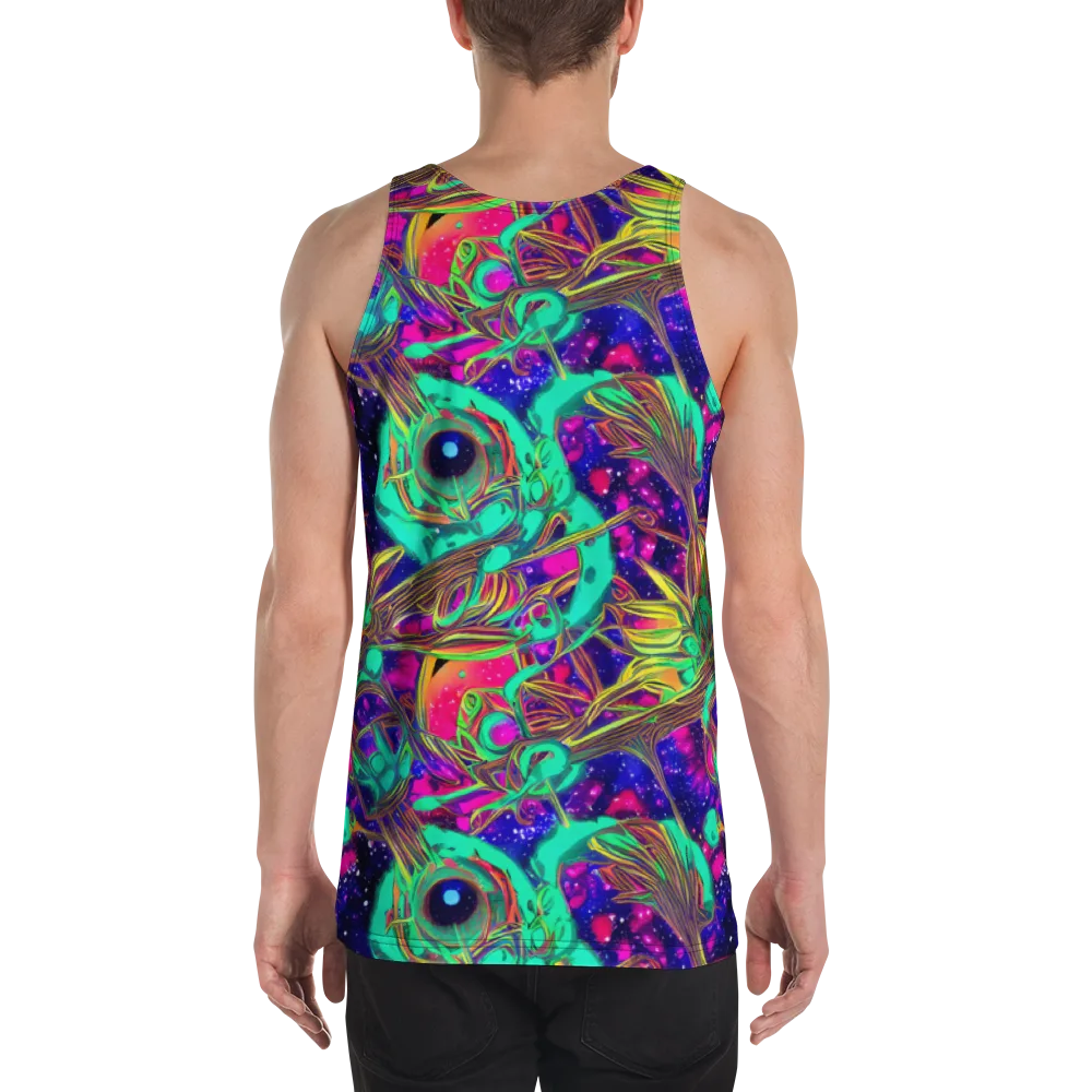 Neon Nebula Reef on Men's Tank Top — Back