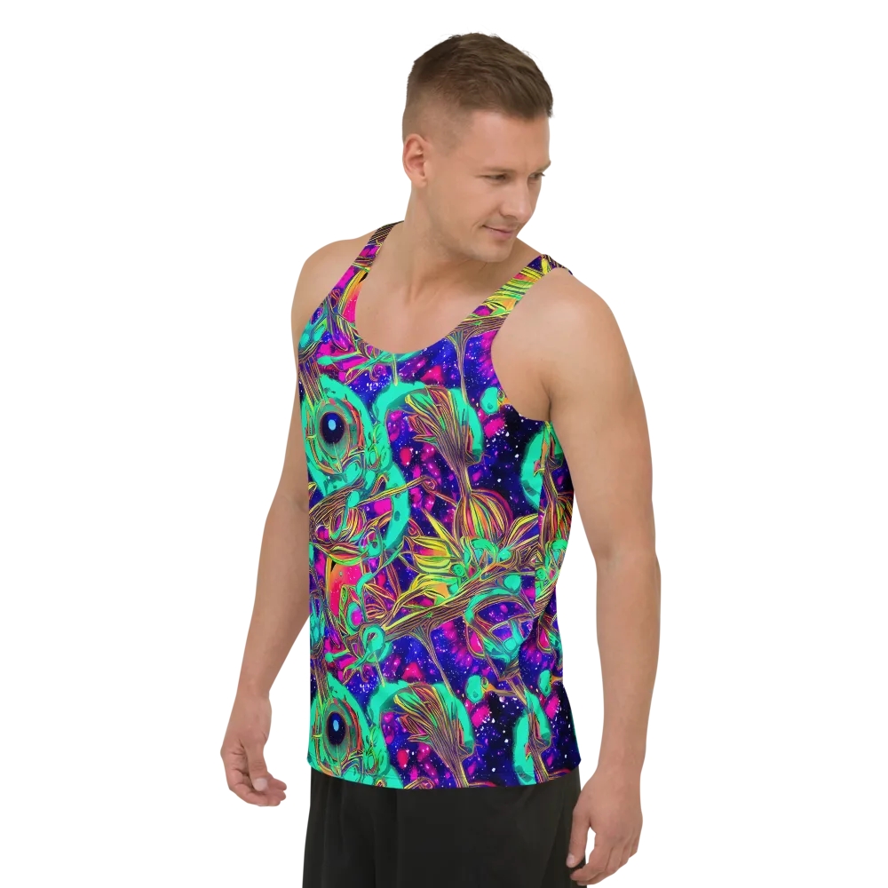 Neon Nebula Reef on Men's Tank Top — Left Front