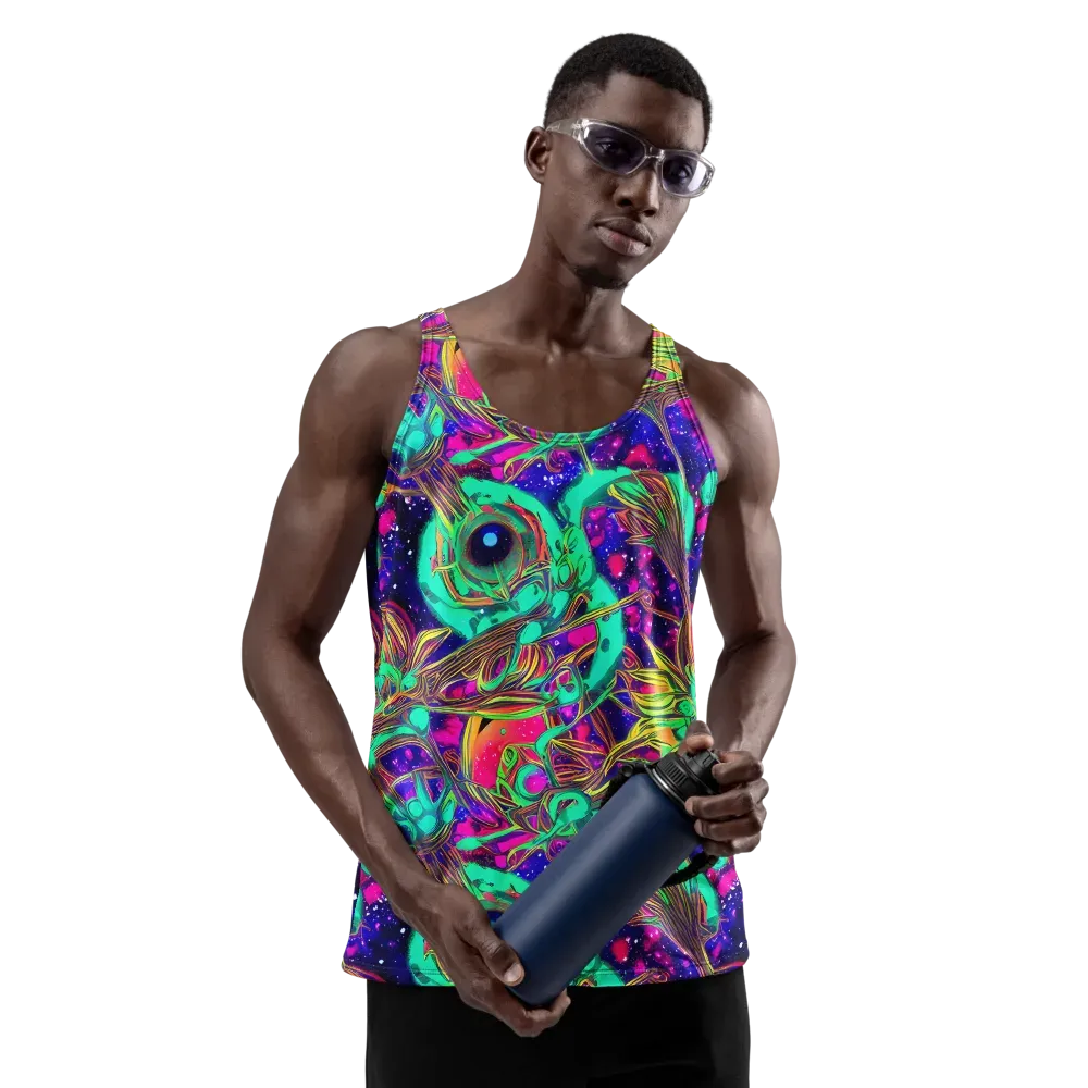 Neon Nebula Reef on Men's Tank Top — Front