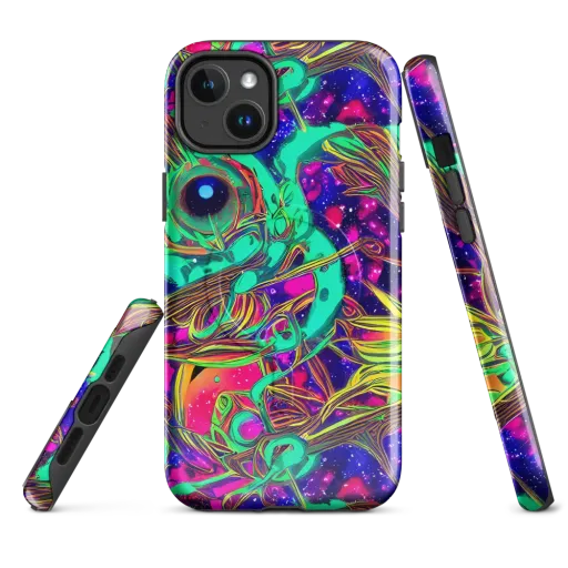 Neon Nebula Reef on a MagSafe Tough Case for iPhone®