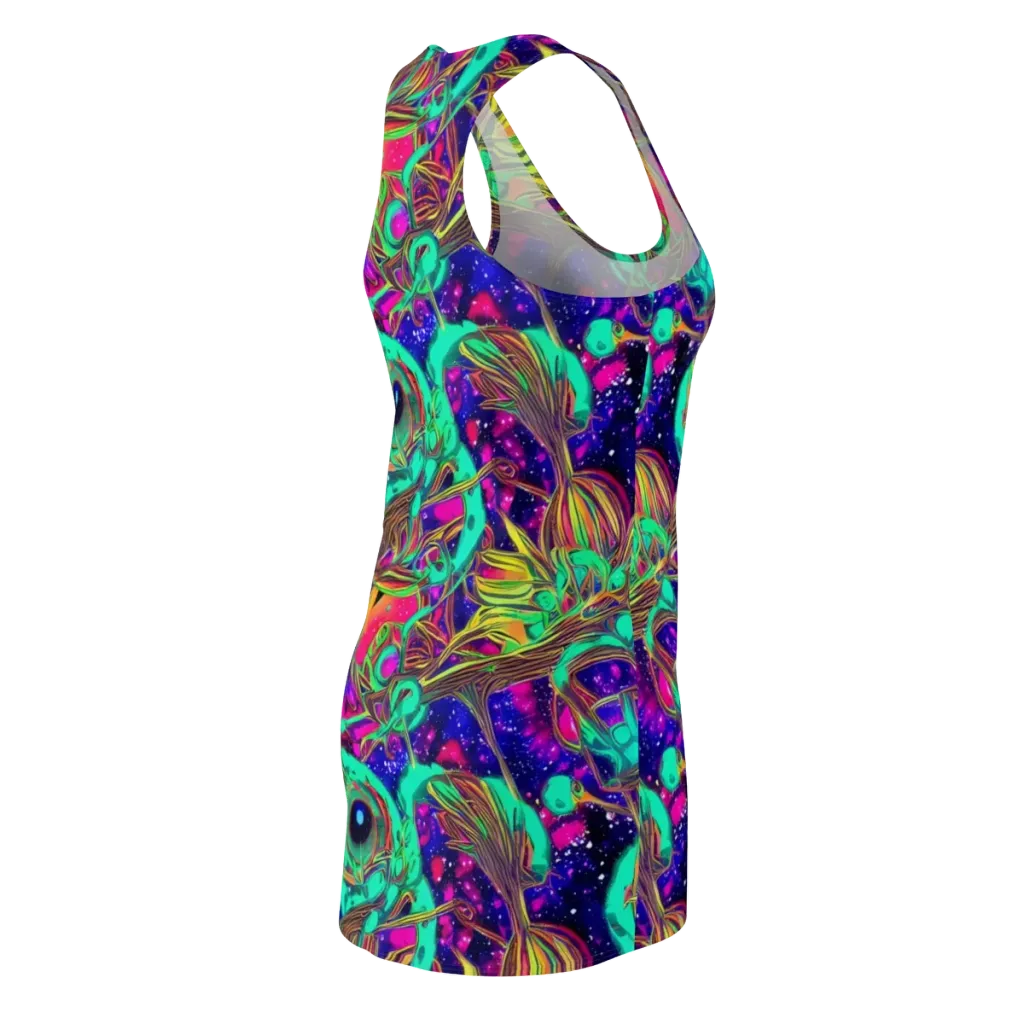 Neon Nebula Reef on Racerback Dress — Back Side