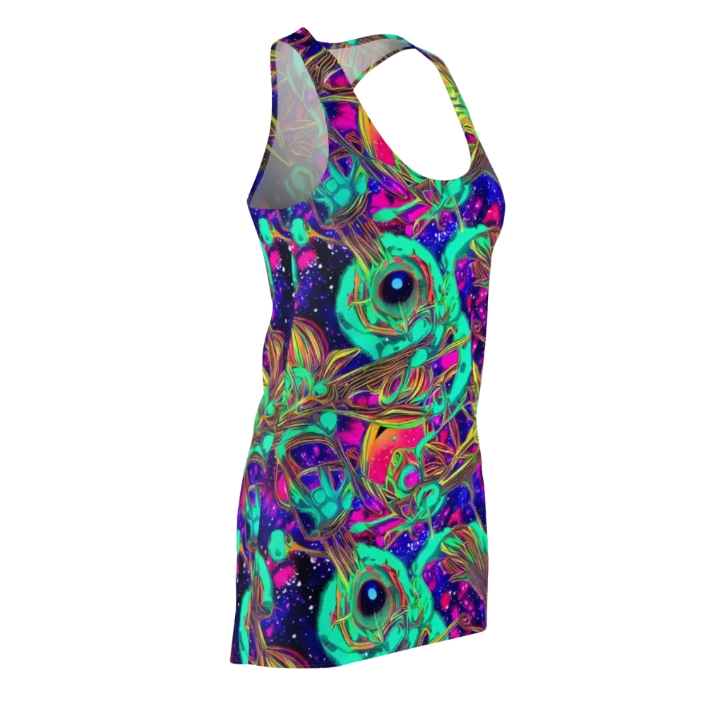 Neon Nebula Reef on Racerback Dress — Front Side