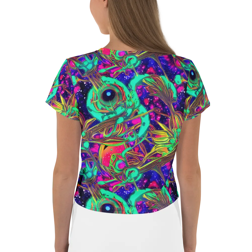 Neon Nebula Reef on Crop Tee — Back