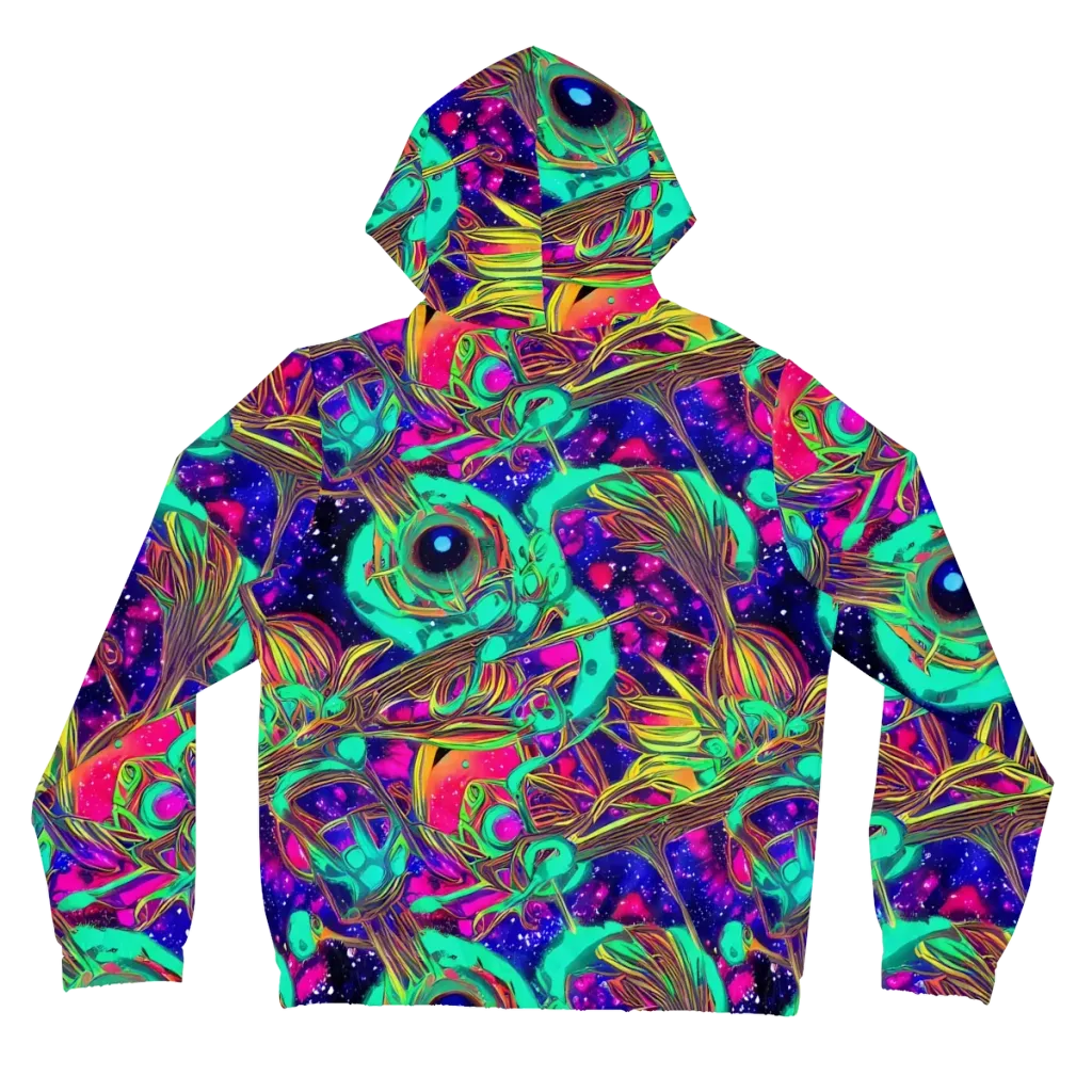 Neon Nebula Reef on Women's Full-Zip Hoodie — Back