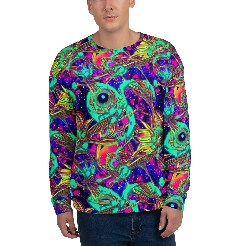 Neon Nebula Reef on Sweatshirt — Front