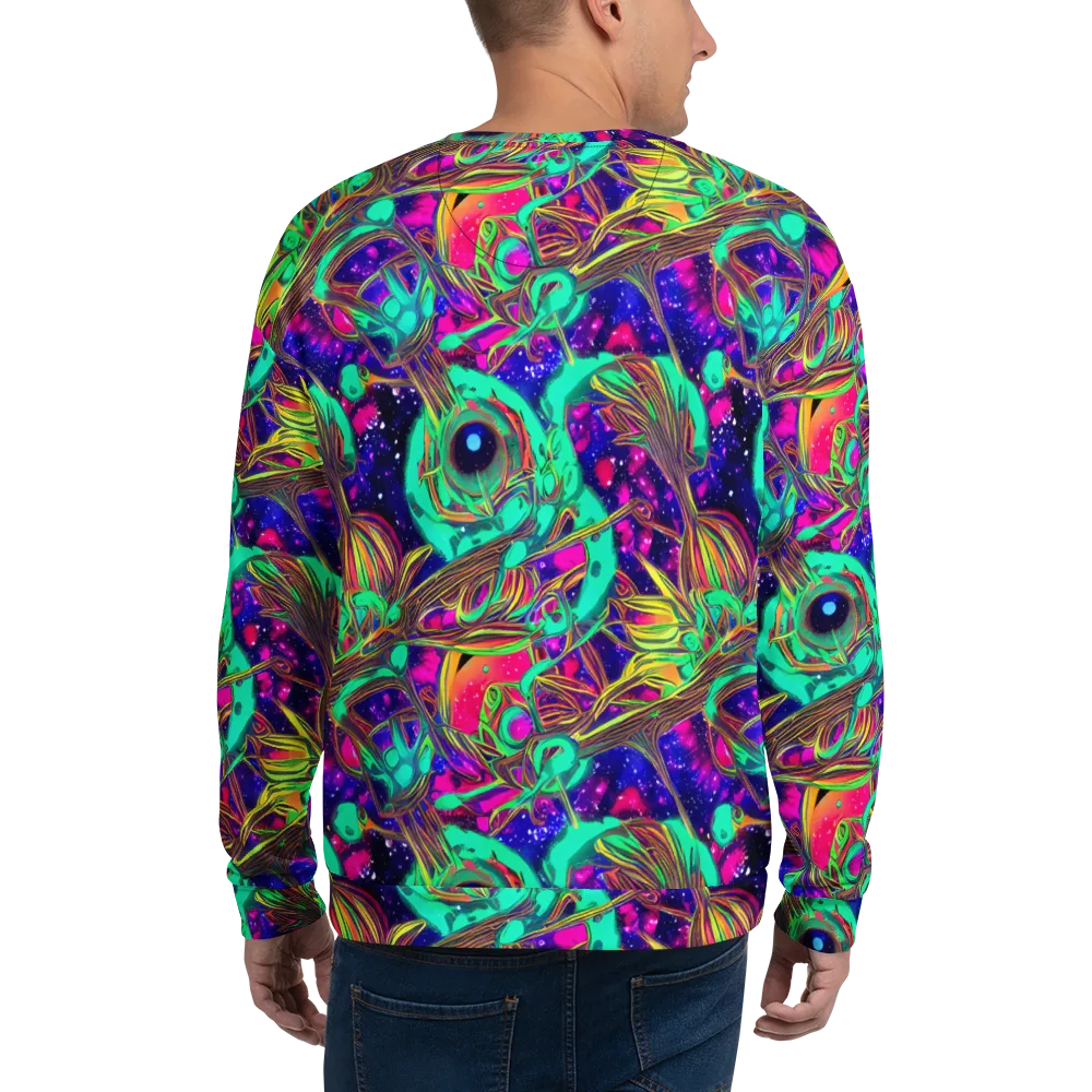 Neon Nebula Reef on Sweatshirt — Back