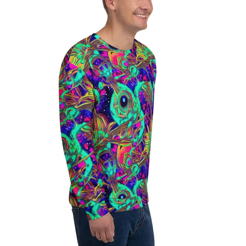 Neon Nebula Reef on Sweatshirt — Right Front