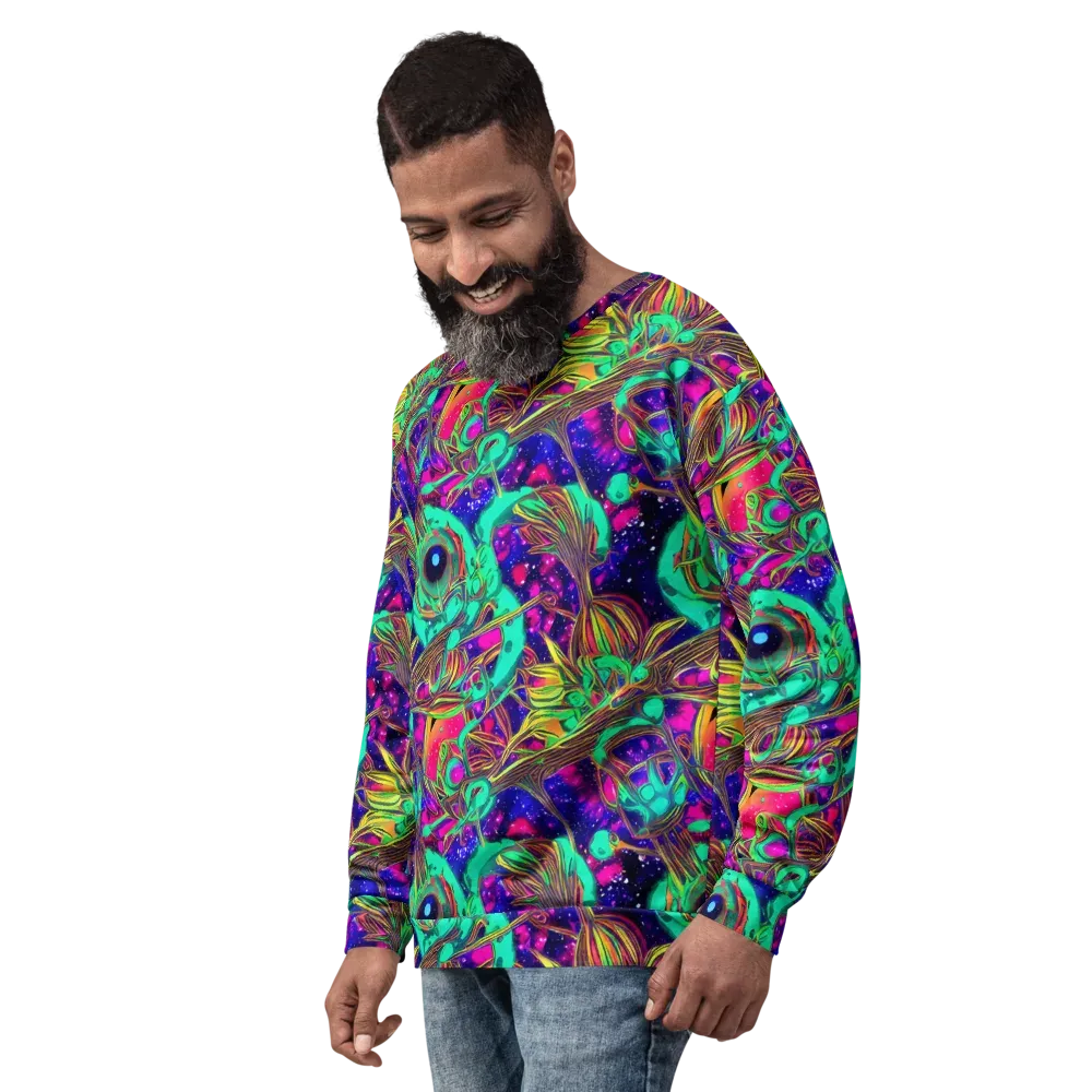 Neon Nebula Reef on Sweatshirt — Left Front