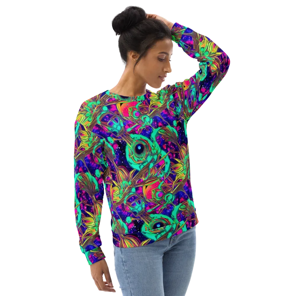 Neon Nebula Reef on Sweatshirt — Right Front