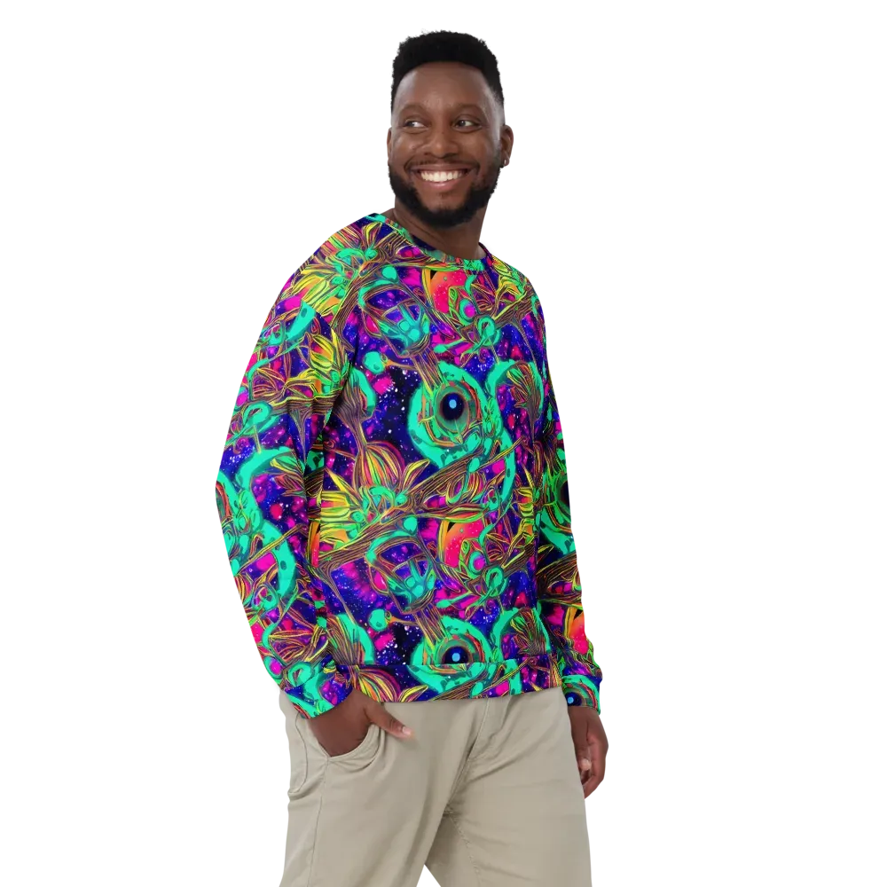 Neon Nebula Reef on Sweatshirt — Front