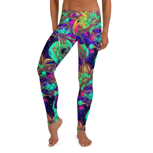 Neon Nebula Reef on a Leggings