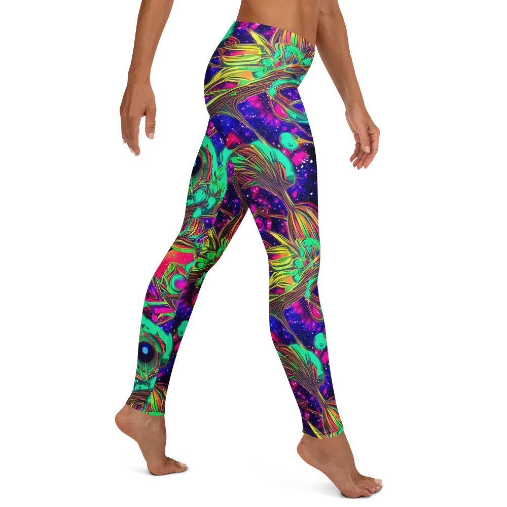 Neon Nebula Reef on Leggings — Right