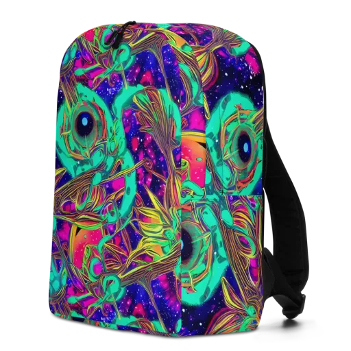 Neon Nebula Reef on a Minimalist Backpack