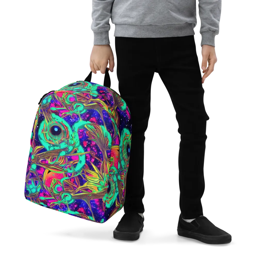 Neon Nebula Reef on Minimalist Backpack — Zoomed-in