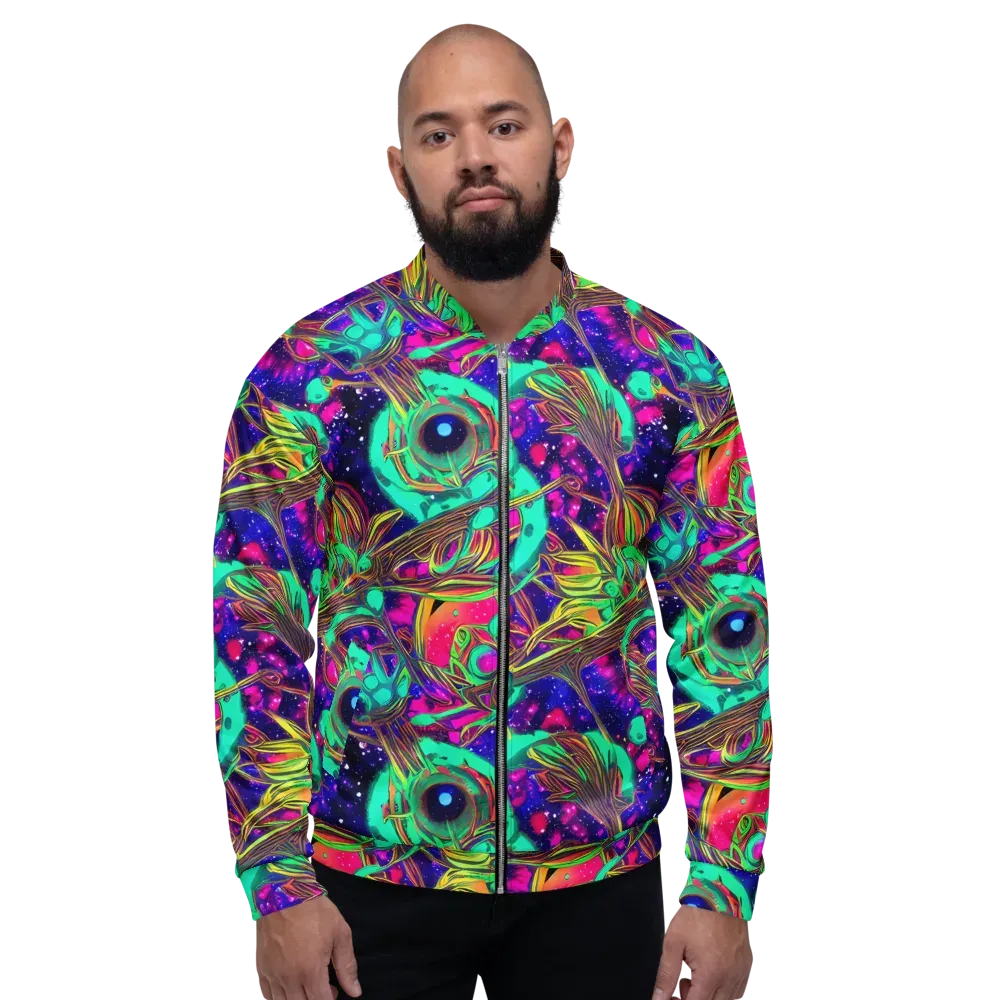Neon Nebula Reef on Bomber Jacket — Front
