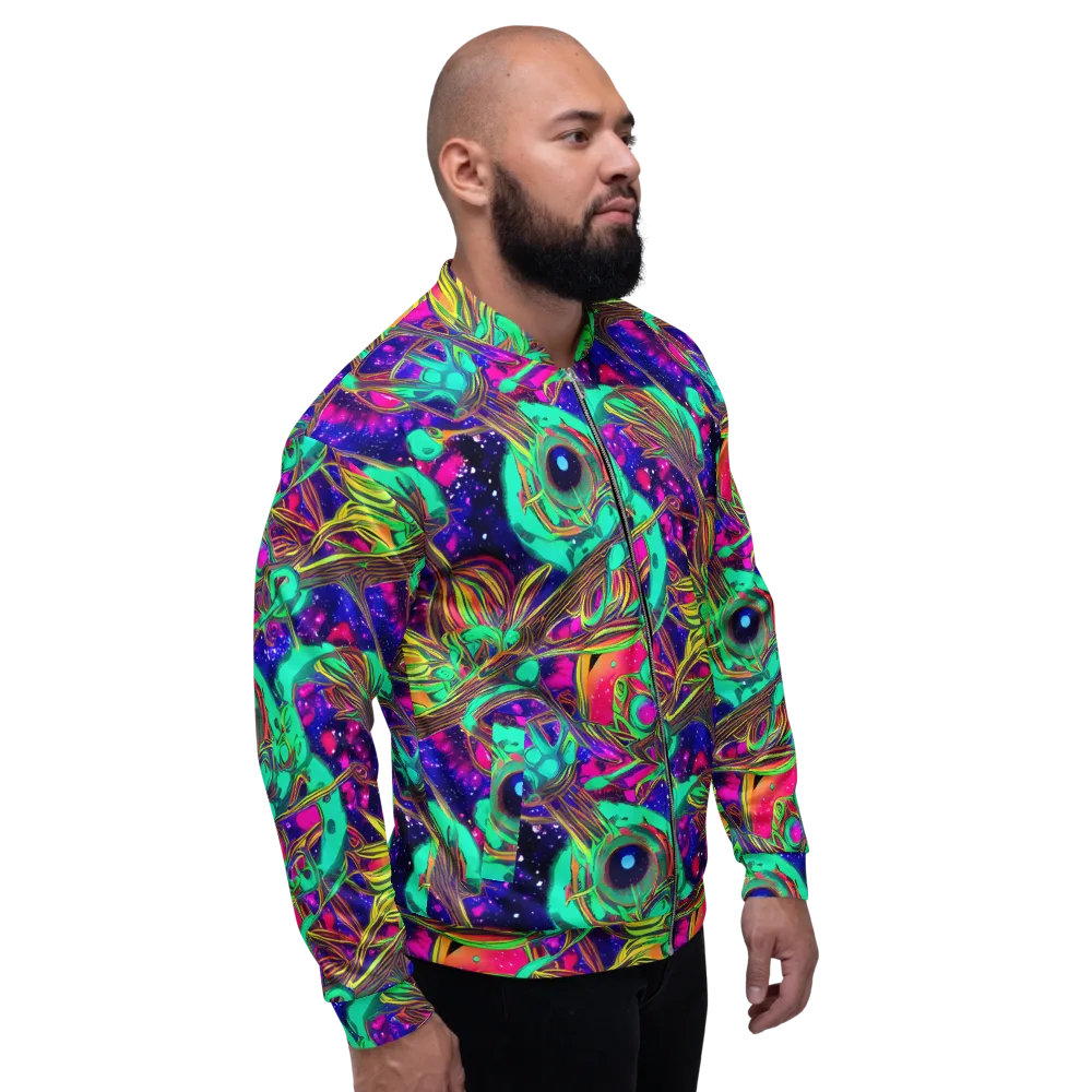 Neon Nebula Reef on Bomber Jacket — Right