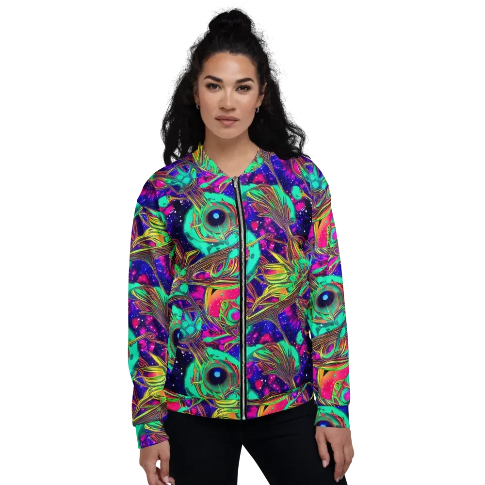 Neon Nebula Reef on Bomber Jacket — Front